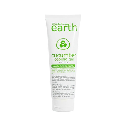 Made from Earth Cucumber Cooling Gel, a 4 oz tube of organic, holistic, healthy gel with cucumber and aloe vera for hydration and cooling relief.