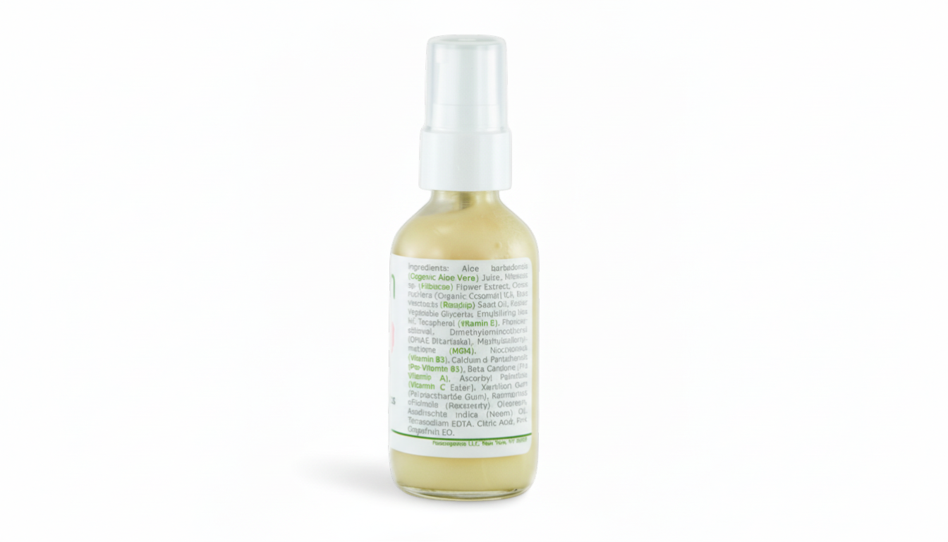 Made from Earth Rosehip + Hibiscus Facial Serum for soft, smooth, sensitive skin. Moisturizing serum with aloe vera, rosehip oil, and hibiscus extract.