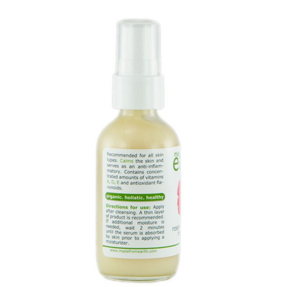 Made from Earth Rosehip + Hibiscus Facial Serum for soft, smooth, sensitive skin. Moisturizing and calming.