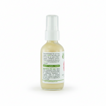 Made from Earth Rosehip + Hibiscus Facial Serum for soft, smooth, sensitive skin. Moisturizing, calming, and hydrating.