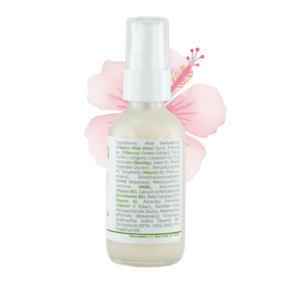 Made from Earth Rosehip + Hibiscus Facial Serum for soft, smooth, sensitive skin. Moisturizing serum with aloe vera and hibiscus.