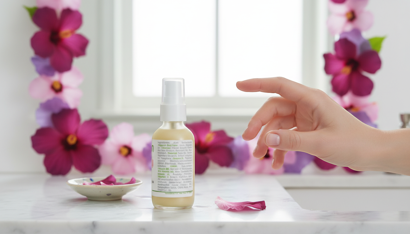 Made from Earth Rosehip + Hibiscus Facial Serum for soft, smooth, sensitive skin. Moisturizing serum calms and hydrates.