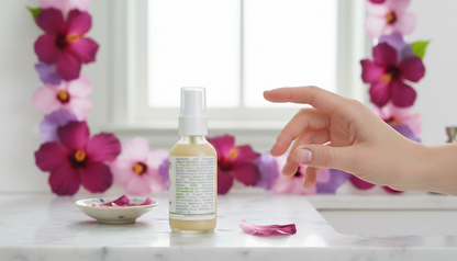 Made from Earth Rosehip + Hibiscus Facial Serum for soft, smooth, sensitive skin. Moisturizing serum calms and hydrates.