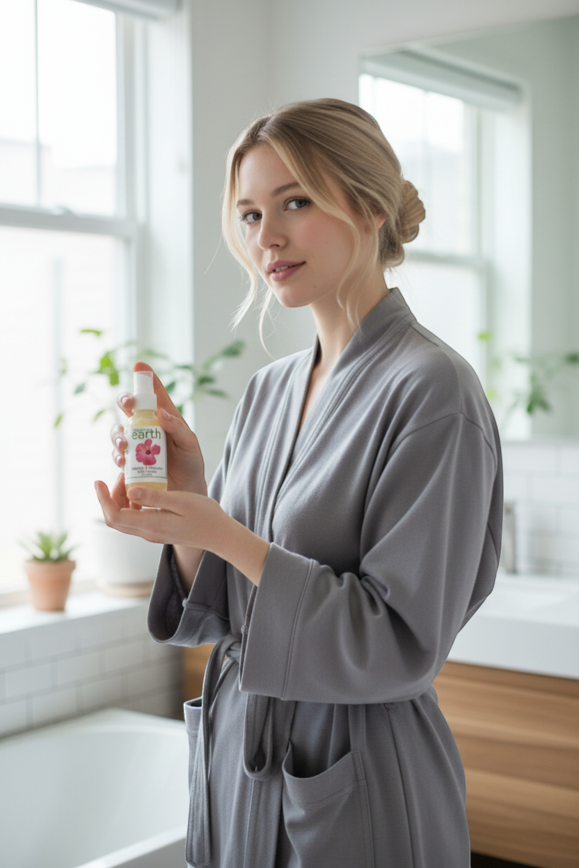 Made from Earth Rosehip + Hibiscus Facial Serum for soft, smooth, sensitive skin. Moisturizing, calming, 2 oz.