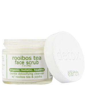 rooibos main Rooibos Tea Facial Scrub <h3>Detoxifying face cleanser with rooibos tea and gentle jojoba beads.</h3> This moisturizing face scrub is designed to cleanse toxins from facial skin and add moisture. When combining rooibos tea with aloe vera, our scrub creates a powerful mix of antioxidants designed to penetrate your skin and detoxify. It contains bioflavonoid, vitamins, plant oils, fruit flavonoids, and rooibos tea. Jojoba beads gently clear away dead skin cells while the potent antioxidant rooibos tea cleanses dirt and bacteria. This is a moisturizing face scrub that will not strip the delicate balance of facial skin. For some skin types, a moisturizer may not be needed after using the face scrub since it contains moisturizing properties. This is why the scrub is perfect for both oily AND dry skin types. For oily skin types, an additional moisturizer may not been needed. For dry skin types, it will not overly dry out facial skin like other cleansers. 2 oz.