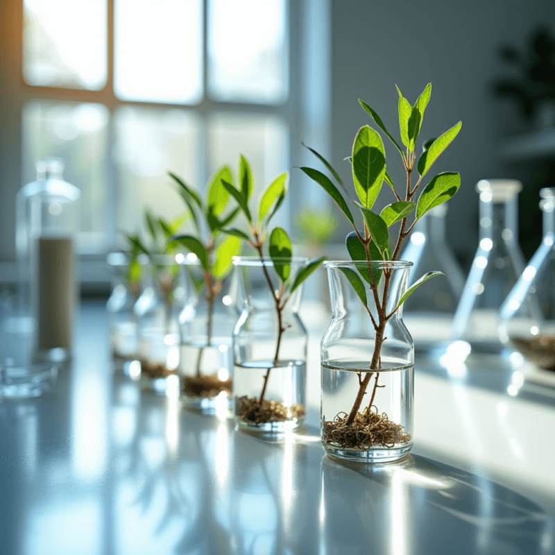 test tubes and lab beekers growing tea tree clean modern 1