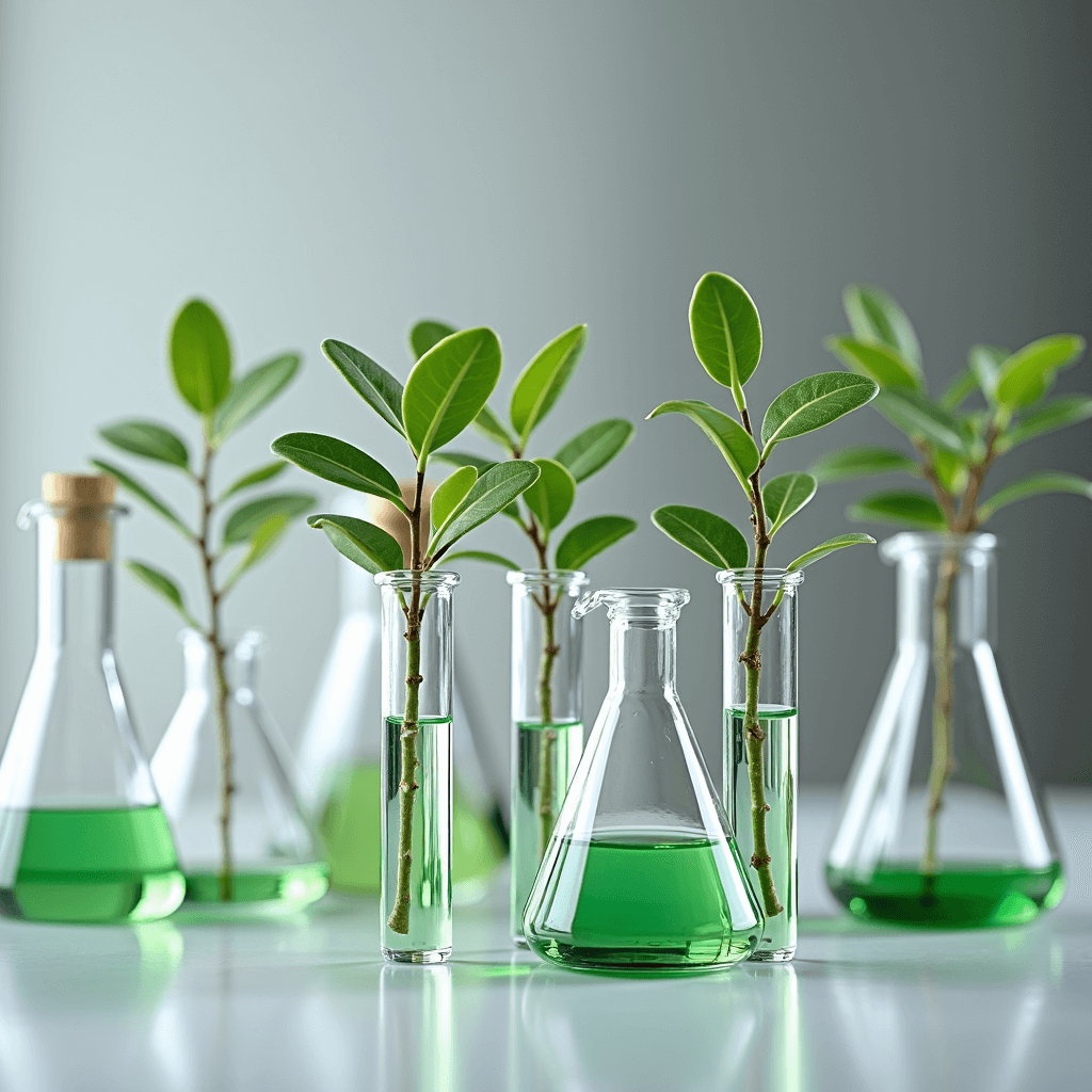 test tubes and lab beekers growing tea tree clean modern 4